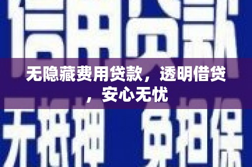 葫芦岛无隐藏费用贷款，透明借贷，安心无忧