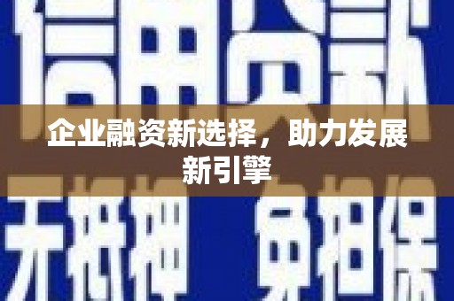 葫芦岛企业融资新选择，助力发展新引擎