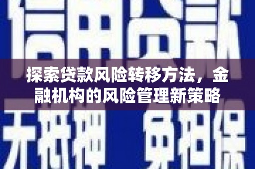 葫芦岛探索贷款风险转移方法，金融机构的风险管理新策略