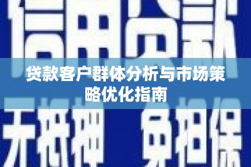 葫芦岛贷款客户群体分析与市场策略优化指南