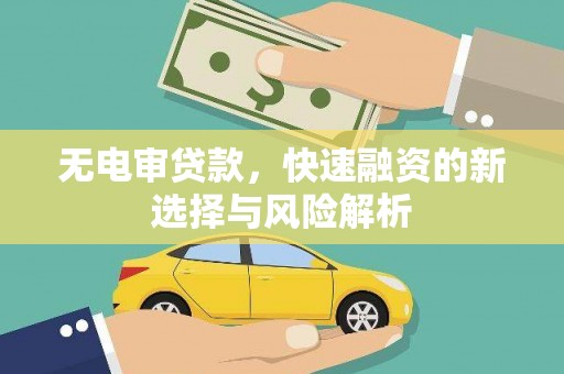 葫芦岛无电审贷款，快速融资的新选择与风险解析