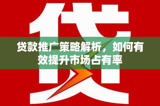 葫芦岛贷款推广策略解析，如何有效提升市场占有率