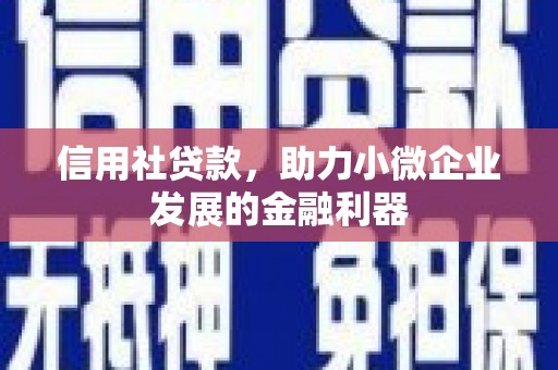 葫芦岛信用社贷款，助力小微企业发展的金融利器