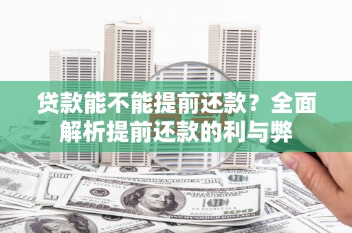 葫芦岛贷款能不能提前还款？全面解析提前还款的利与弊