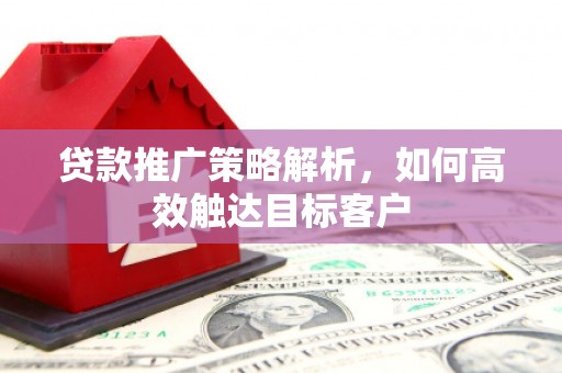 葫芦岛贷款推广策略解析，如何高效触达目标客户