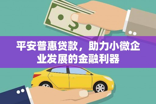 葫芦岛平安普惠贷款，助力小微企业发展的金融利器