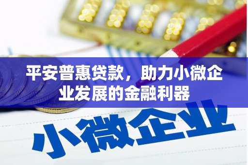 葫芦岛平安普惠贷款，助力小微企业发展的金融利器