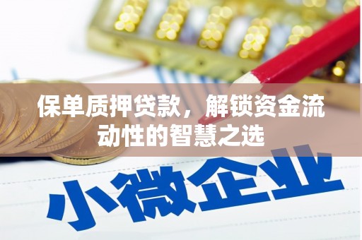 葫芦岛保单质押贷款，解锁资金流动性的智慧之选