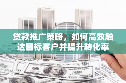 葫芦岛贷款推广策略，如何高效触达目标客户并提升转化率