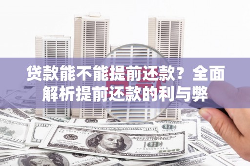 葫芦岛贷款能不能提前还款？全面解析提前还款的利与弊