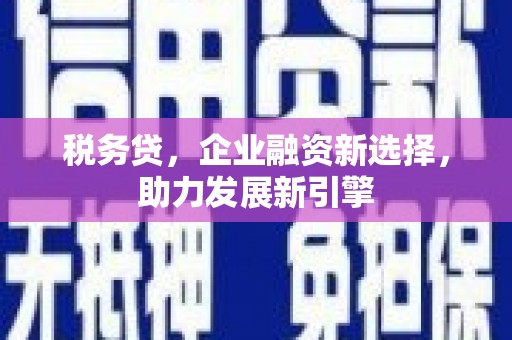 葫芦岛税务贷，企业融资新选择，助力发展新引擎