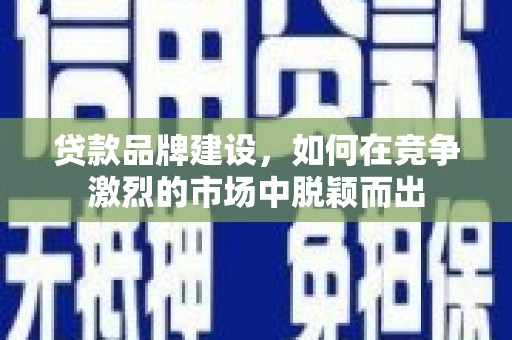葫芦岛贷款品牌建设，如何在竞争激烈的市场中脱颖而出