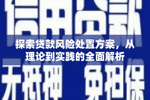 葫芦岛探索贷款风险处置方案，从理论到实践的全面解析