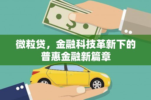 葫芦岛微粒贷，金融科技革新下的普惠金融新篇章