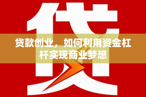 葫芦岛贷款创业，如何利用资金杠杆实现商业梦想
