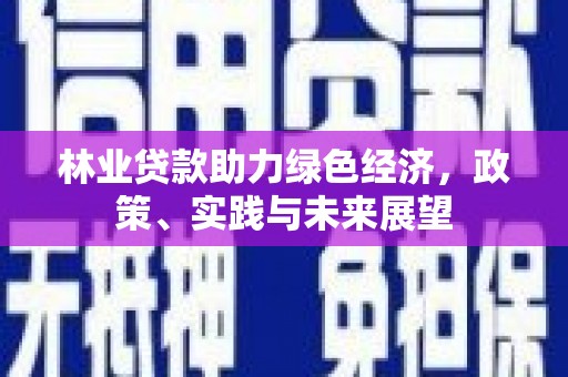 葫芦岛林业贷款助力绿色经济，政策、实践与未来展望