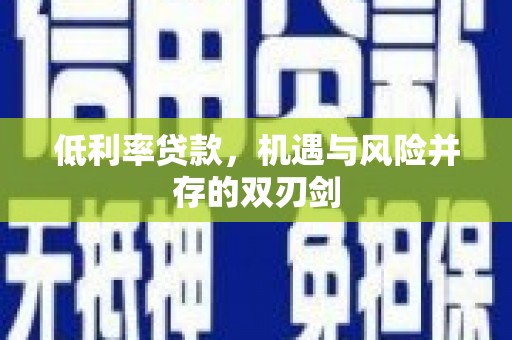 葫芦岛低利率贷款，机遇与风险并存的双刃剑