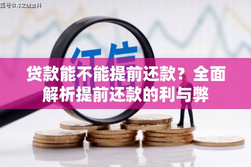 葫芦岛贷款能不能提前还款？全面解析提前还款的利与弊