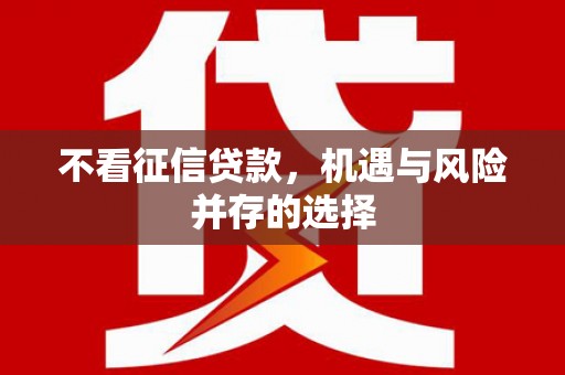 葫芦岛不看征信贷款，机遇与风险并存的选择